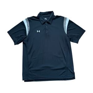 Under Armour Polo Shirt Mens large Logo Athletic Active Golf Classic Casual